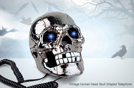 Human Head Skull Shaped Telephone