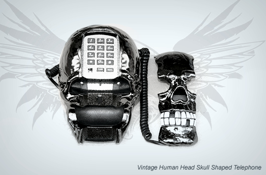 Human Head Skull Shaped Telephone